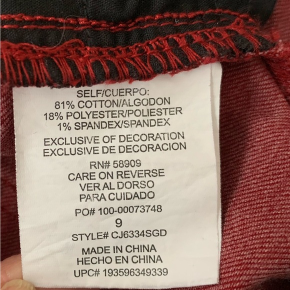 Copper Key Wide Leg Juniors Jeans | Brick Red | Size 9 - Picture 6 of 10